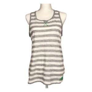 Adidas Gray & White Striped Tank Top Size M